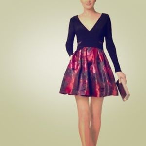 Xscape double-v fit and flare dress